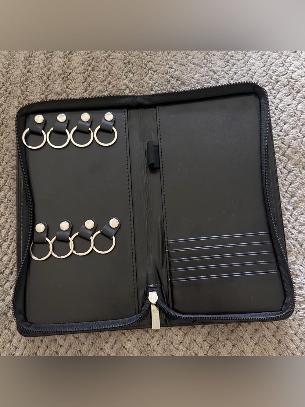 Men's Black Key Organizer Zipfolio - Sleek Leather Key Case